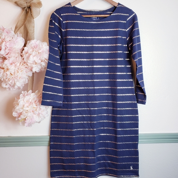 Joules Dresses & Skirts - Joules Starstripe  Shirt Dress Blue/Gold Size 6